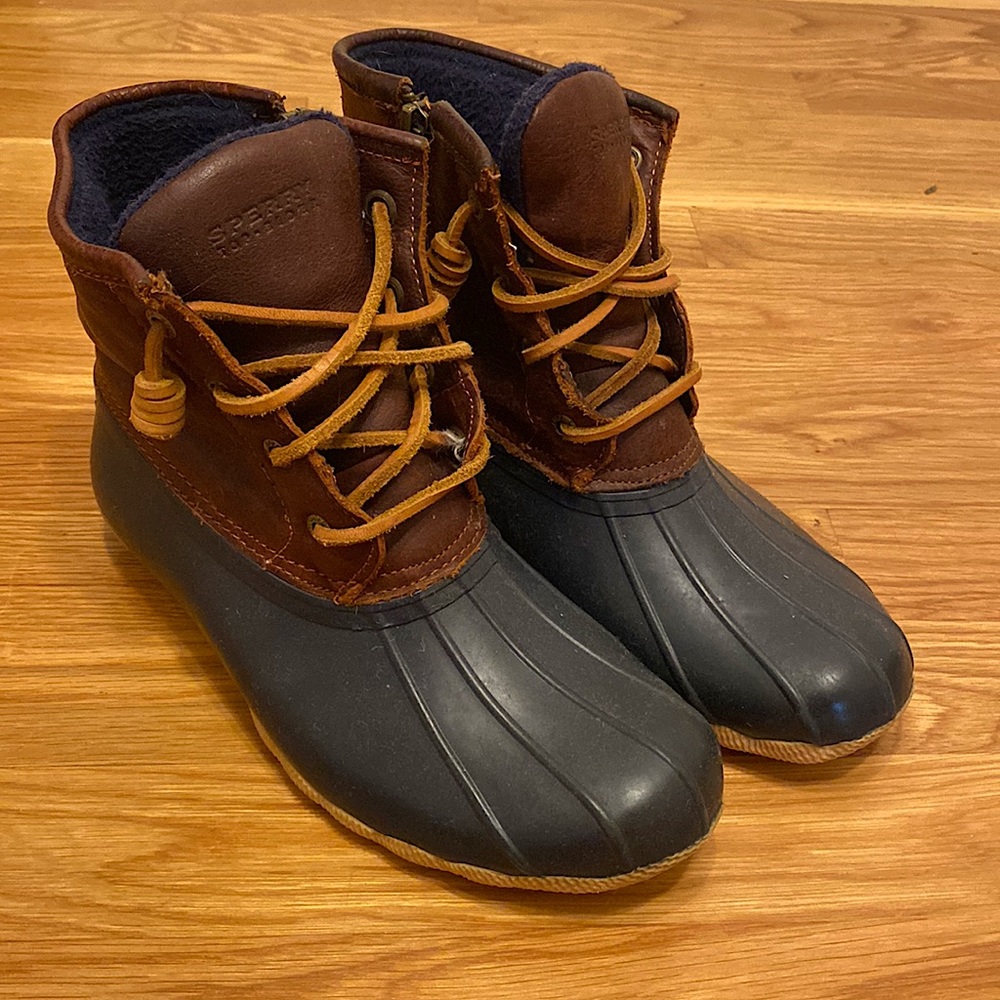 Sperry Saltwater Duck Boots Blue & Brown